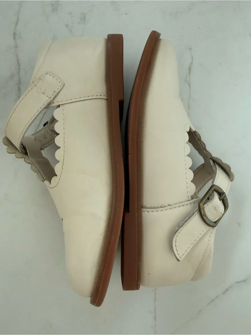 Felix & Flora Cream Girls' Mary Jane Dress Shoes Size 10T
